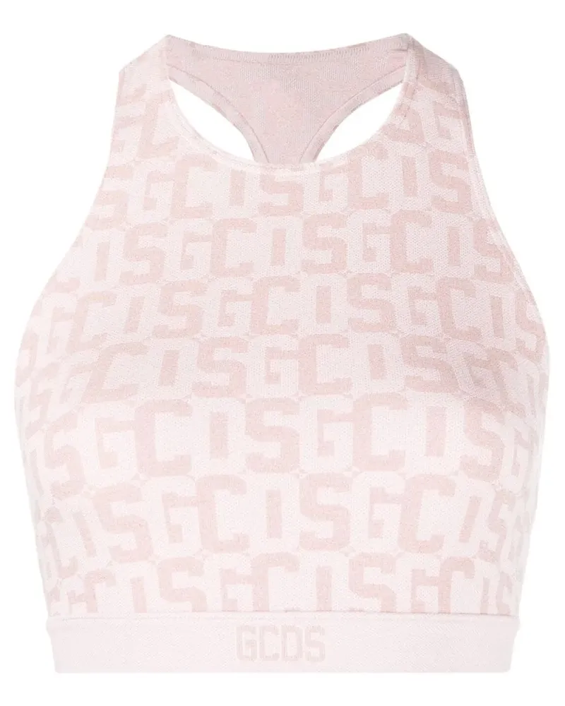 GCDS Cropped-Top mit Logo-Print - Rosa Rosa