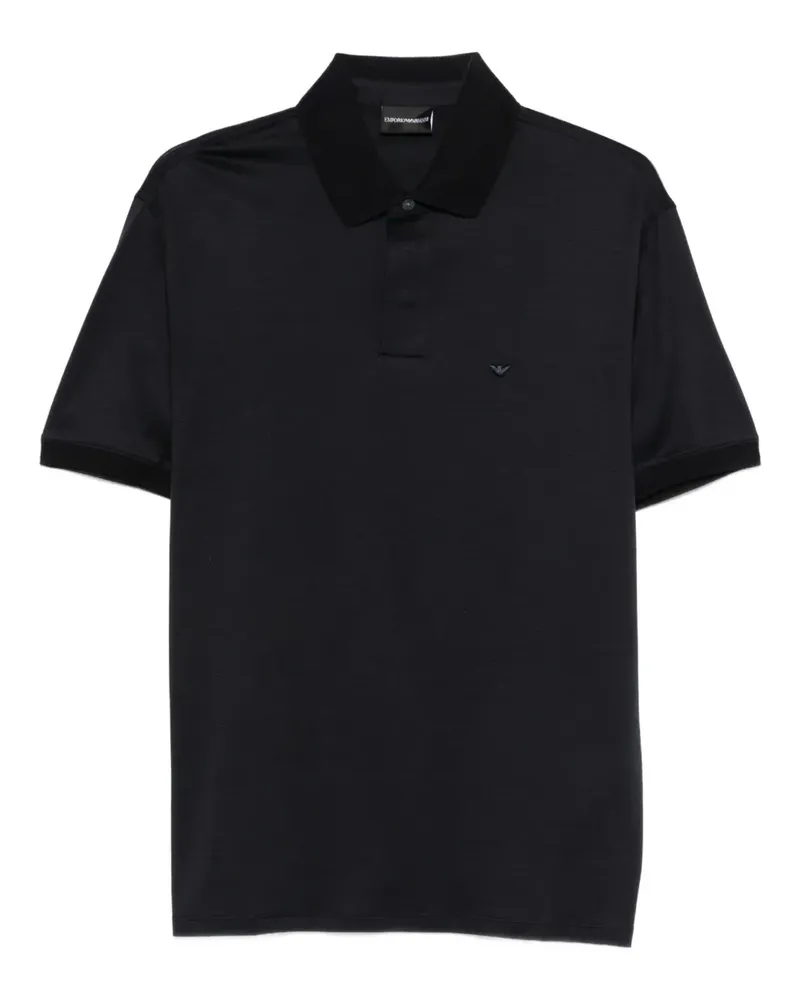 Emporio Armani Poloshirt mit Logo-Stickerei - Schwarz Schwarz