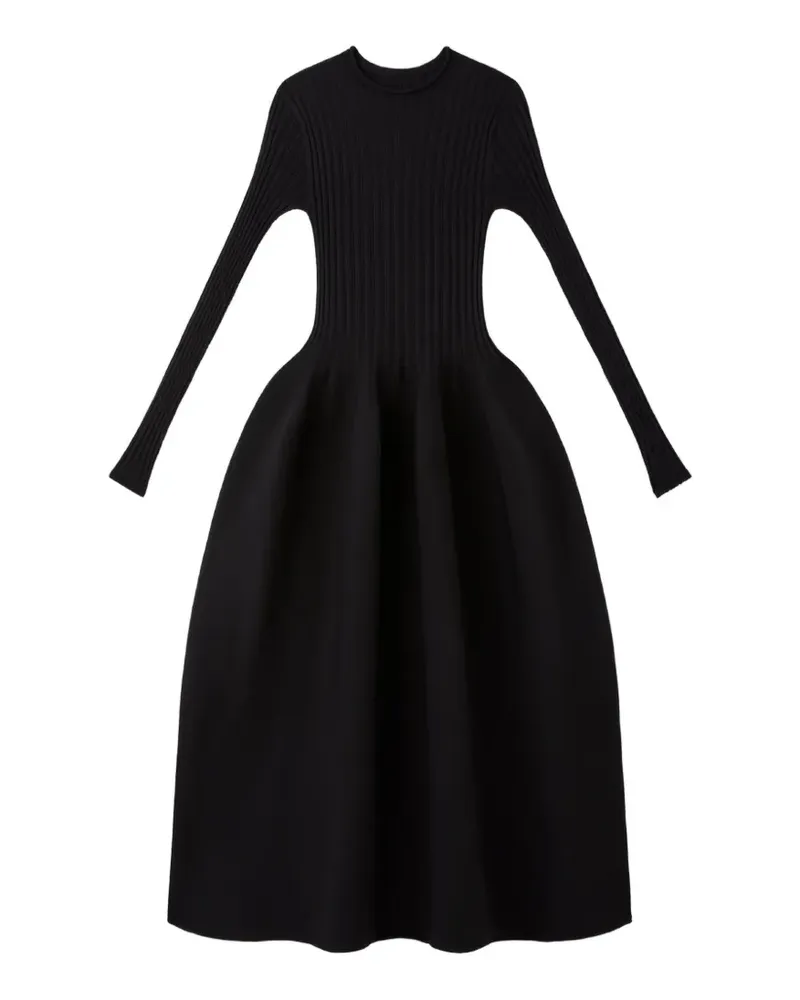CFCL Geripptes Strickkleid - Schwarz Schwarz