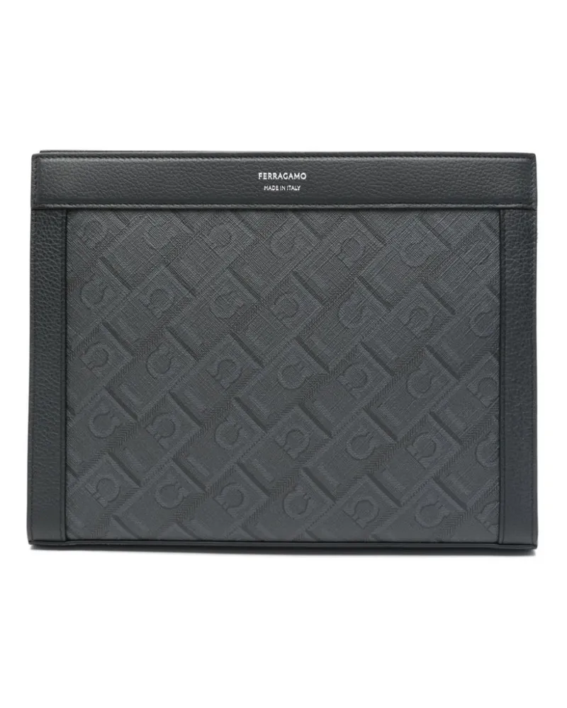 Ferragamo Clutch mit Monogramm - Grau Grau
