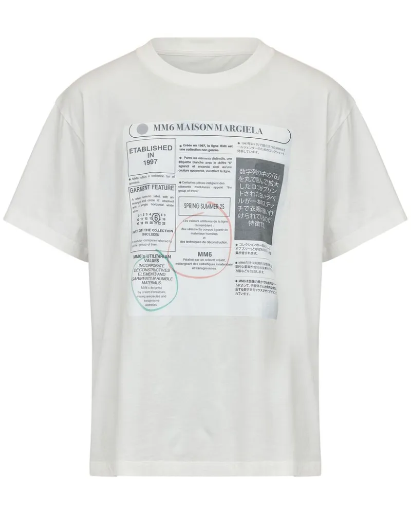 Maison Margiela T-Shirt mit grafischem Print - Weiß Weiß