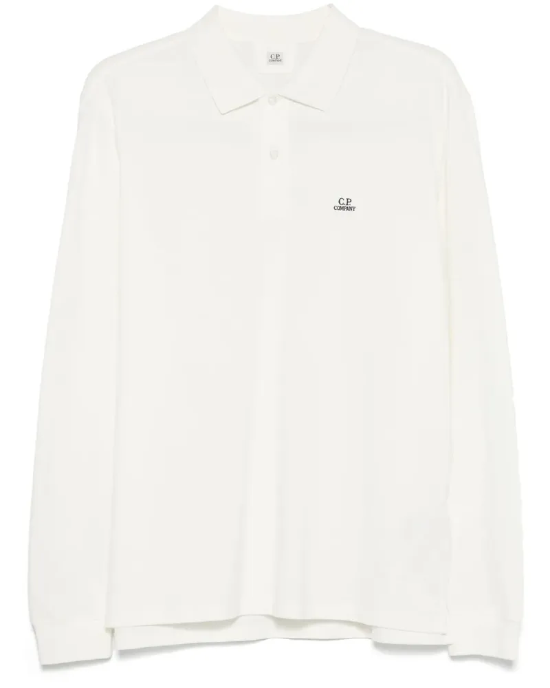 C.P. Company Poloshirt mit Logo-Patch - Weiß Weiß