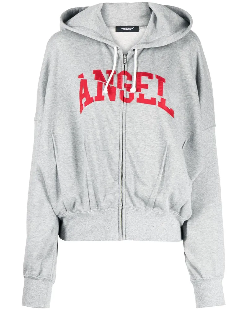 Undercover Kapuzenjacke mit Text-Print - Grau Grau