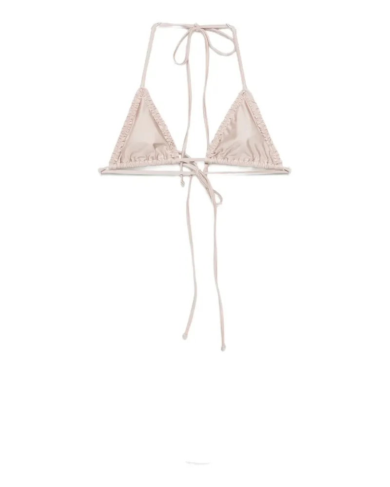 Frankies Bikinis Nick ruffled triangle bikini top - Nude Nude