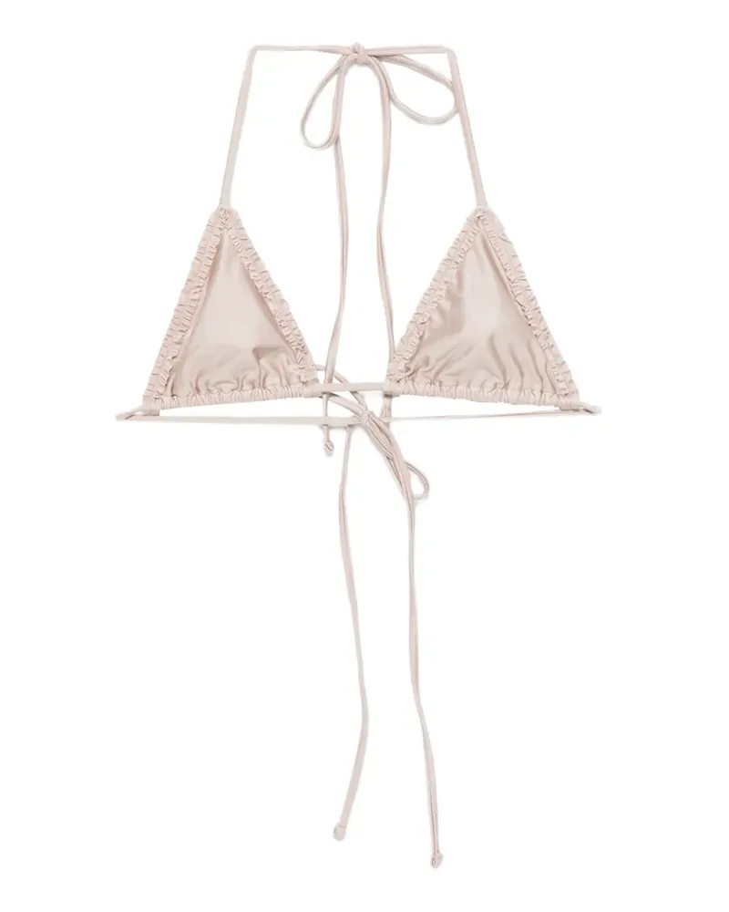 Frankies Bikinis Nick ruffled triangle bikini top - Nude Nude