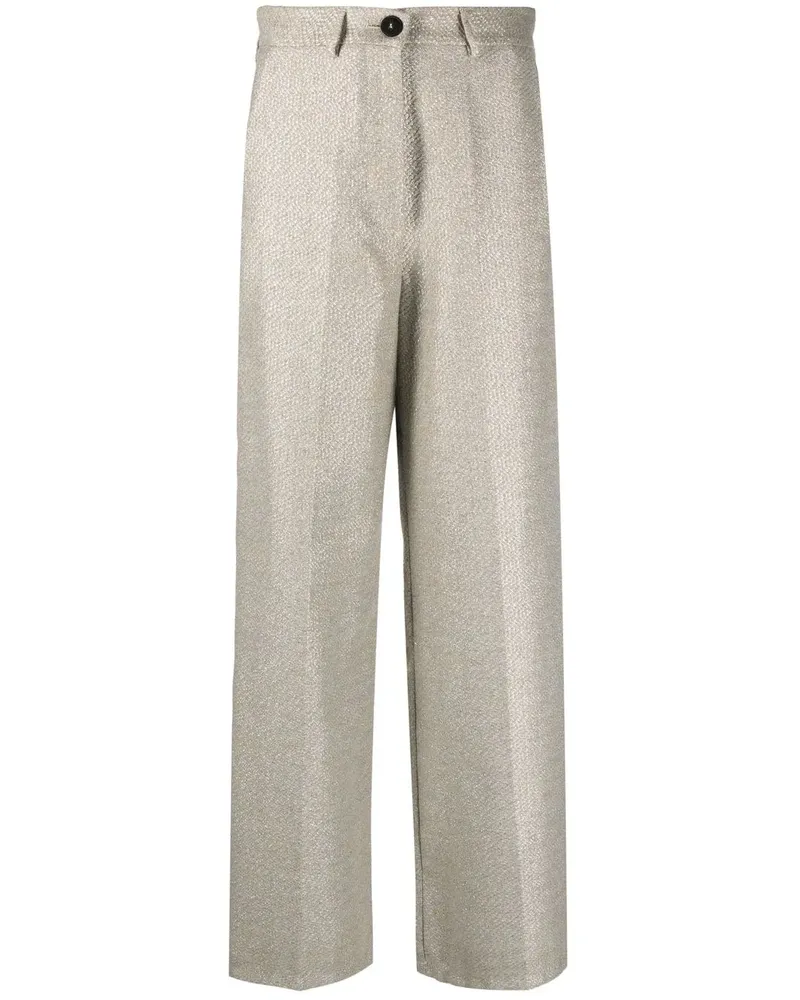 forte_forte Hose mit weitem Bein - Silber Silber