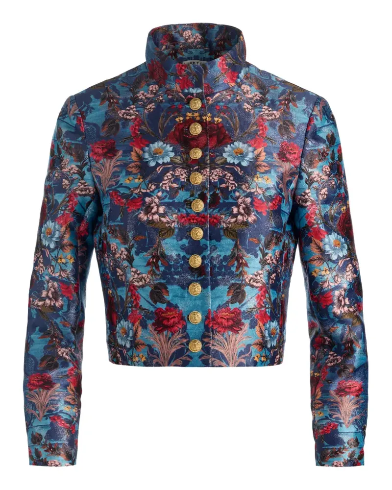 Alice + Olivia Emerson Jacke aus Blumen-Jacquard - Blau Blau
