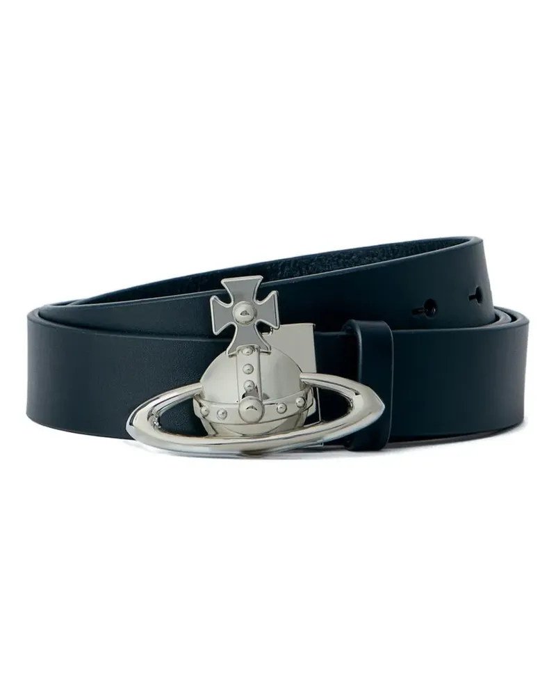 Vivienne Westwood metallic orb leather belt - Schwarz Schwarz