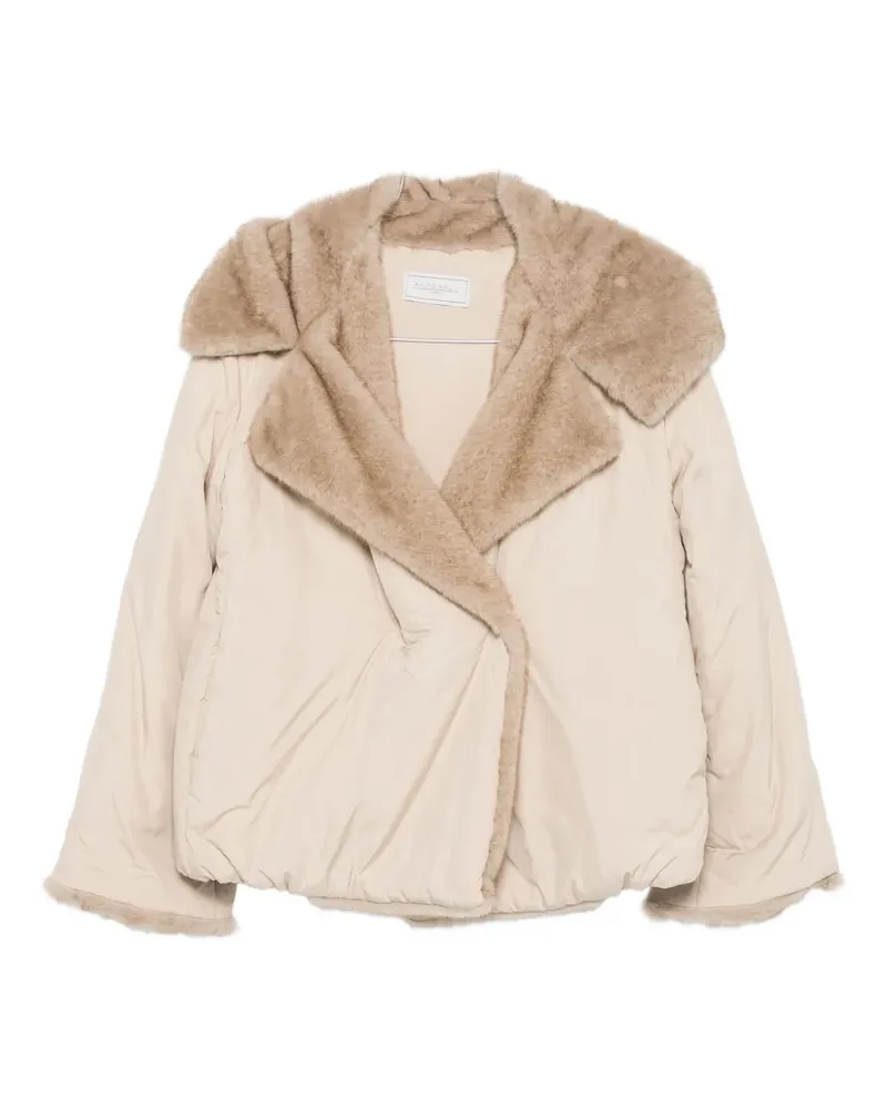 Antonelli Firenze faux-fur trimmed coat - Nude Nude