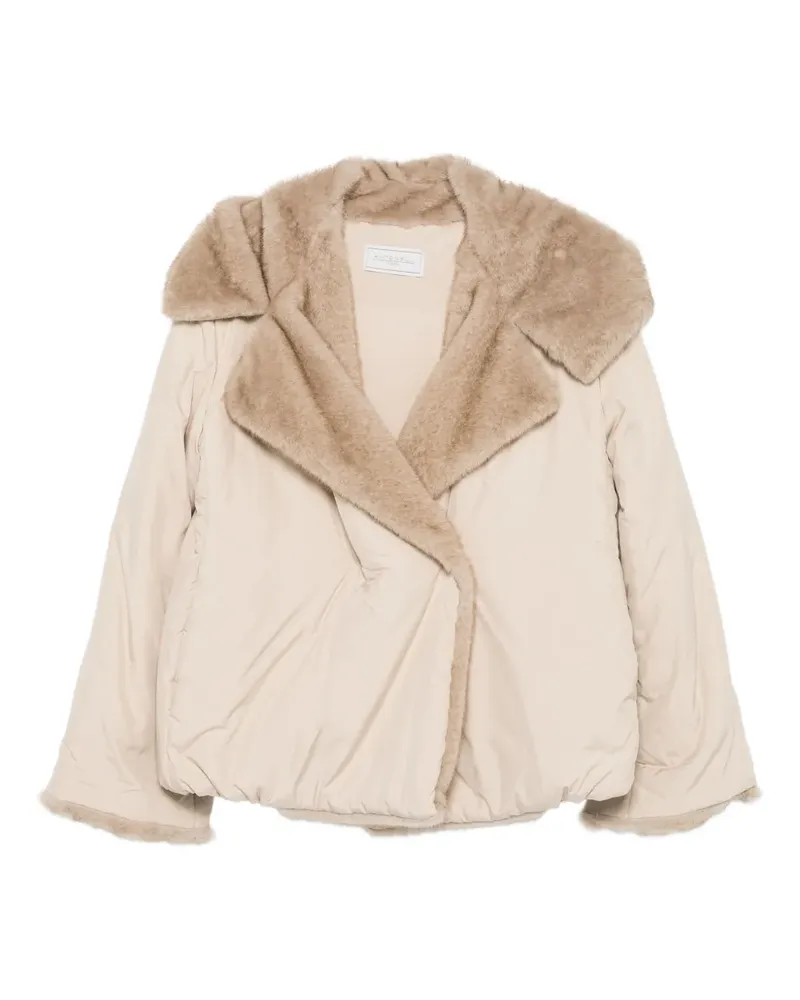 Antonelli Firenze Mantel mit Faux Fur - Nude Nude