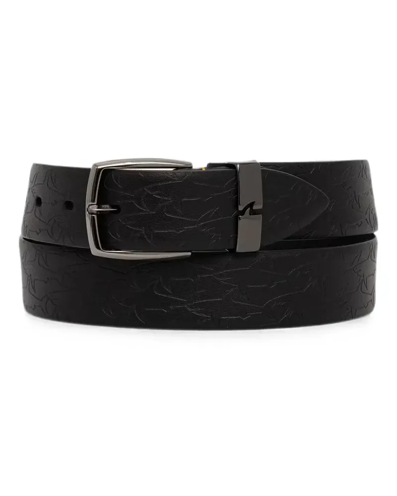 Paul & Shark embossed leather belt - Schwarz Schwarz
