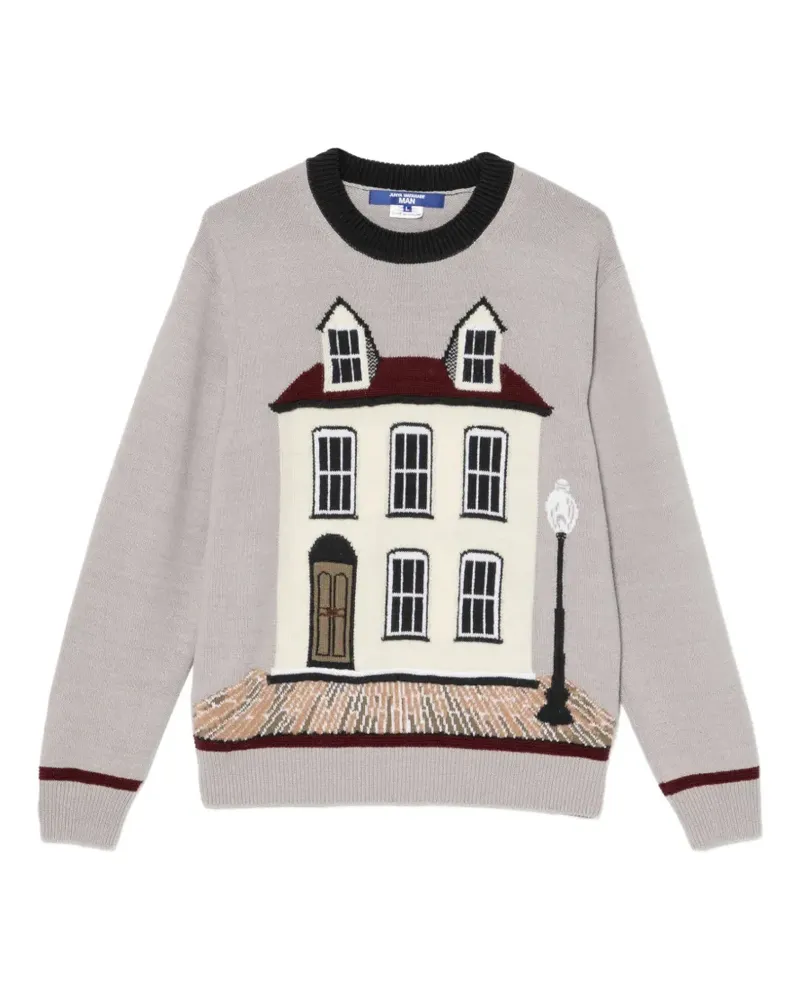 Junya Watanabe Pullover mit House-Intarsie - Grau Grau