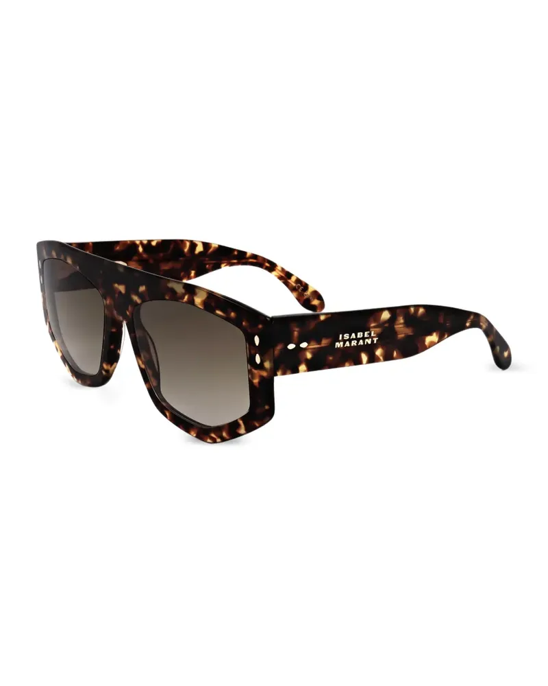 Isabel Marant Geometrische Sonnenbrille in Schildpattoptik - Braun Braun