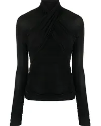 Saint Laurent Semi-transparentes T-Shirt Schwarz