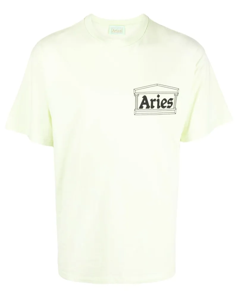 Aries T-Shirt mit Logo-Print Grün