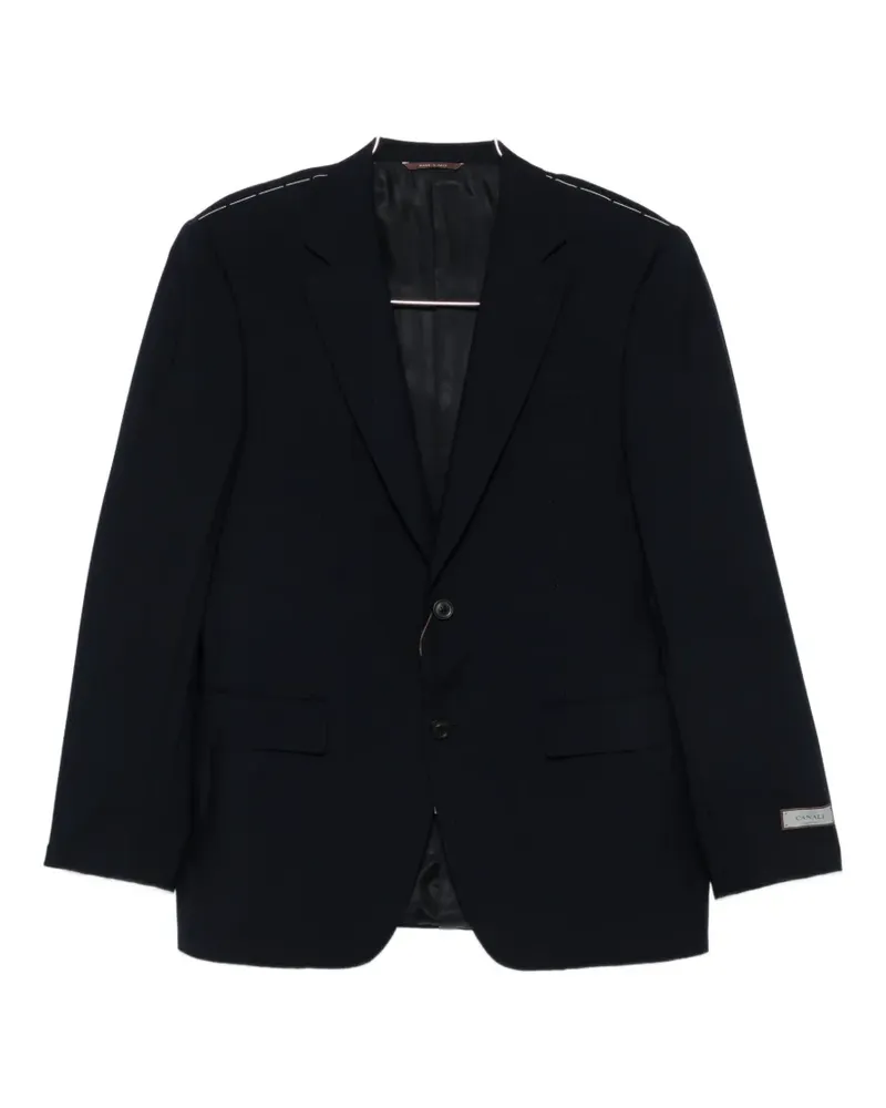 Canali notched-lapel single-breasted blazer - Blau Blau