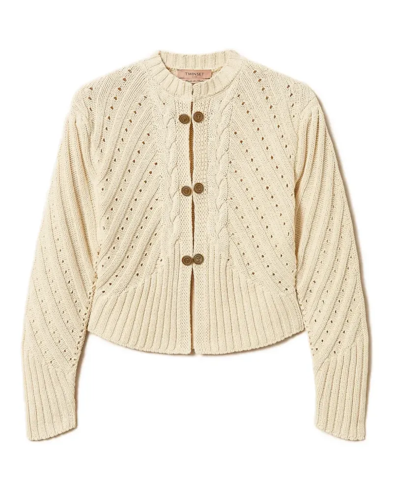 Twin-Set Cardigan mit Zopfmuster - Nude Nude