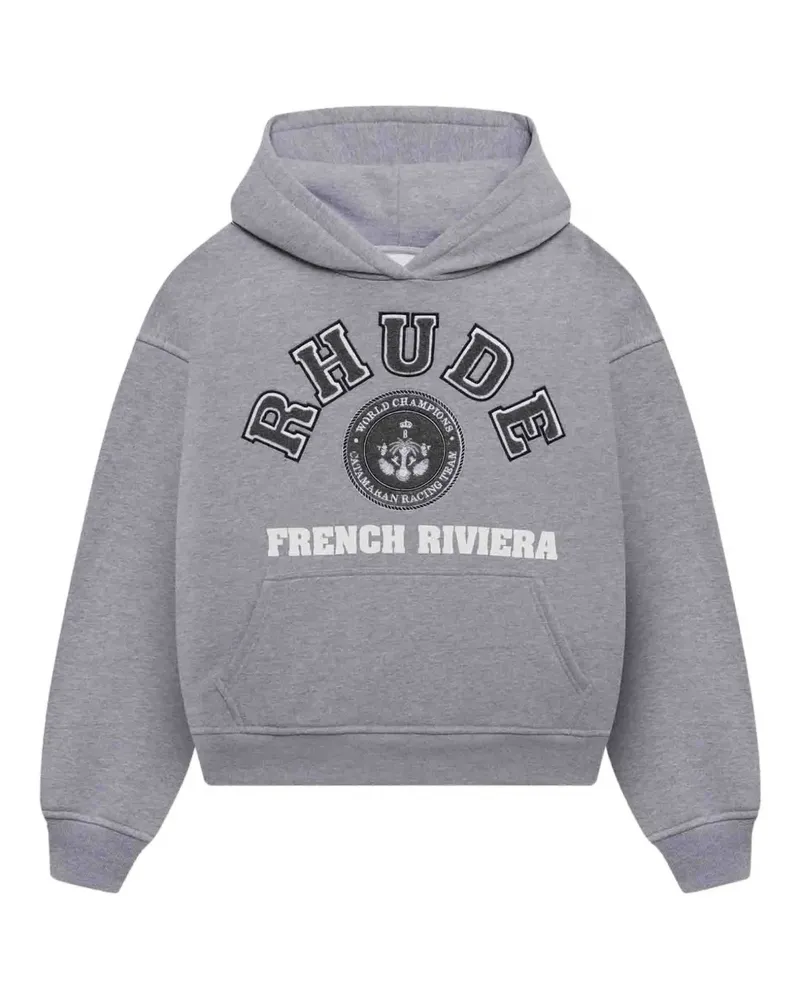 RHUDE Hoodie mit Logo-Print - Grau Grau