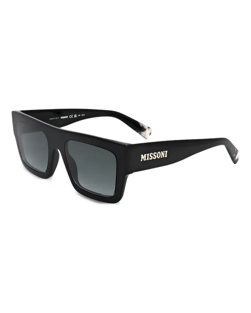 Missoni Eckige Sonnenbrille mit Logo-Schild - Schwarz Schwarz