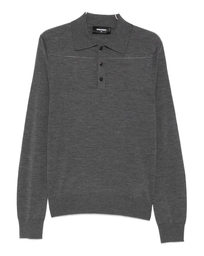 Dsquared2 Upside Down long-sleeve polo shirt - Grau Grau