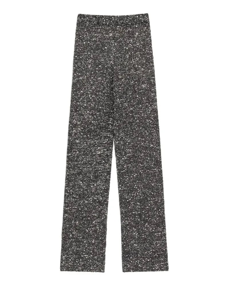 Valentino Garavani sequin elastic straight trousers - Schwarz Schwarz
