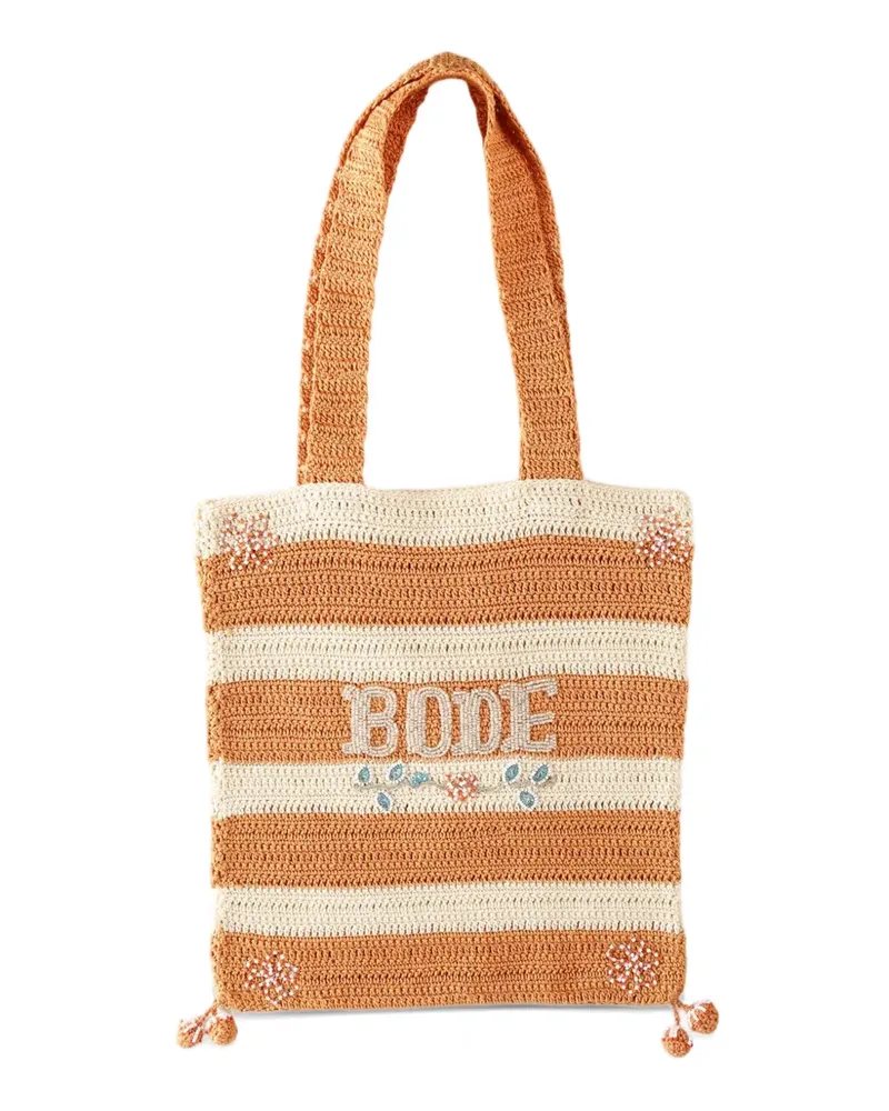 BODE Sherbet crochet tote bag - Orange Orange