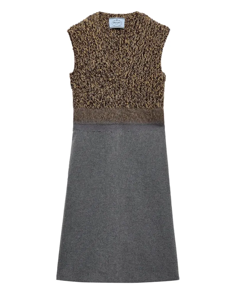 Prada Kleid mit Pelzkragen - Braun Braun