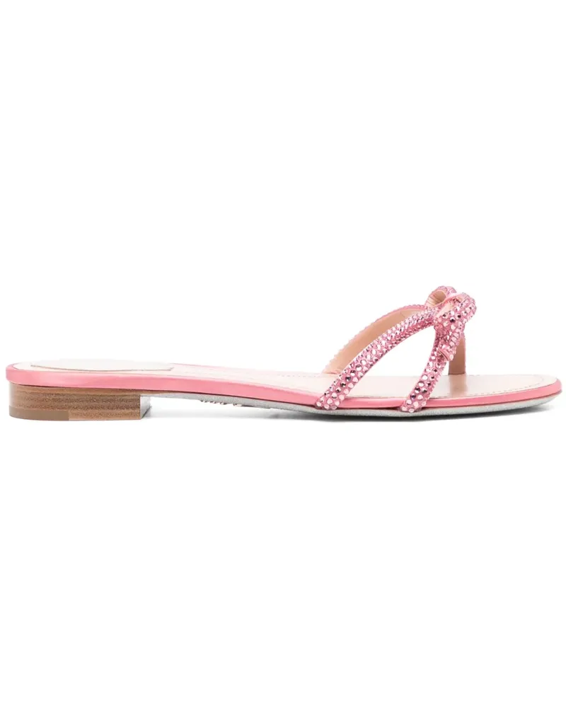 René Caovilla Sandalen mit Kristallen - Rosa Rosa