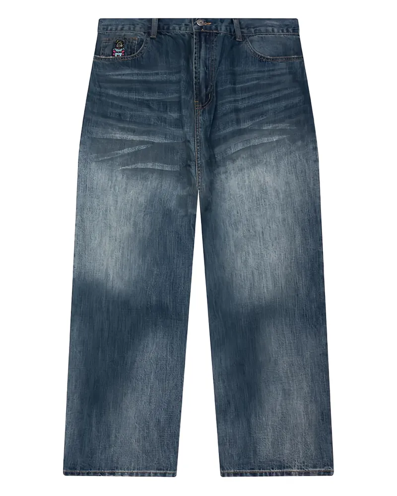 KidSuper washed-effect dove-detail jeans - Blau Blau