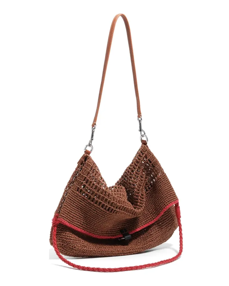 BIMBA Y LOLA medium woven-design shoulder bag - Braun Braun