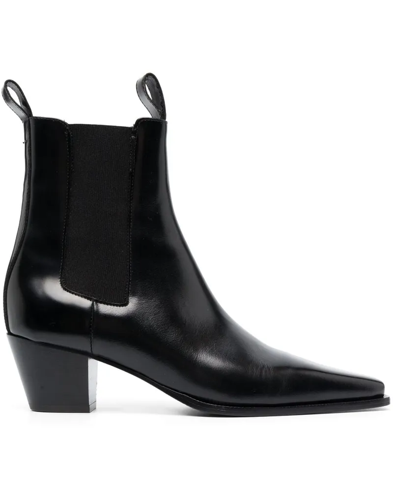 Totême Klassische Chelsea-Boots Schwarz