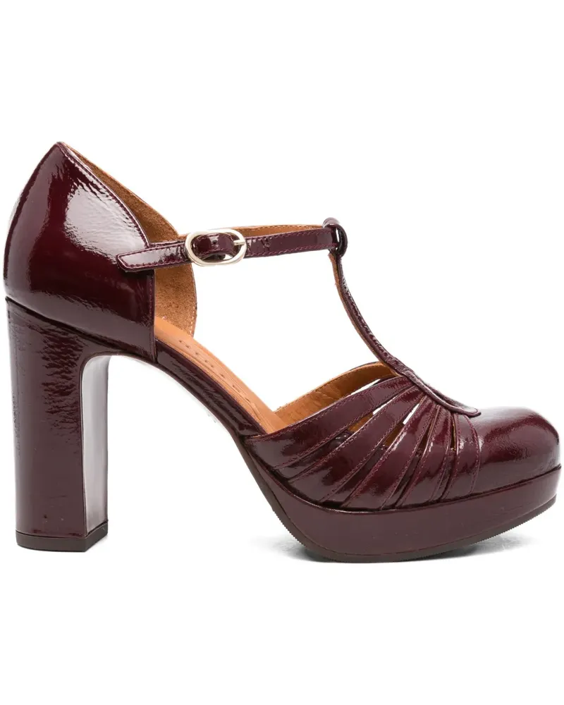 Chie Mihara Yaisu Pumps aus Lackleder mit T-Riemen 85mm - Rot Rot