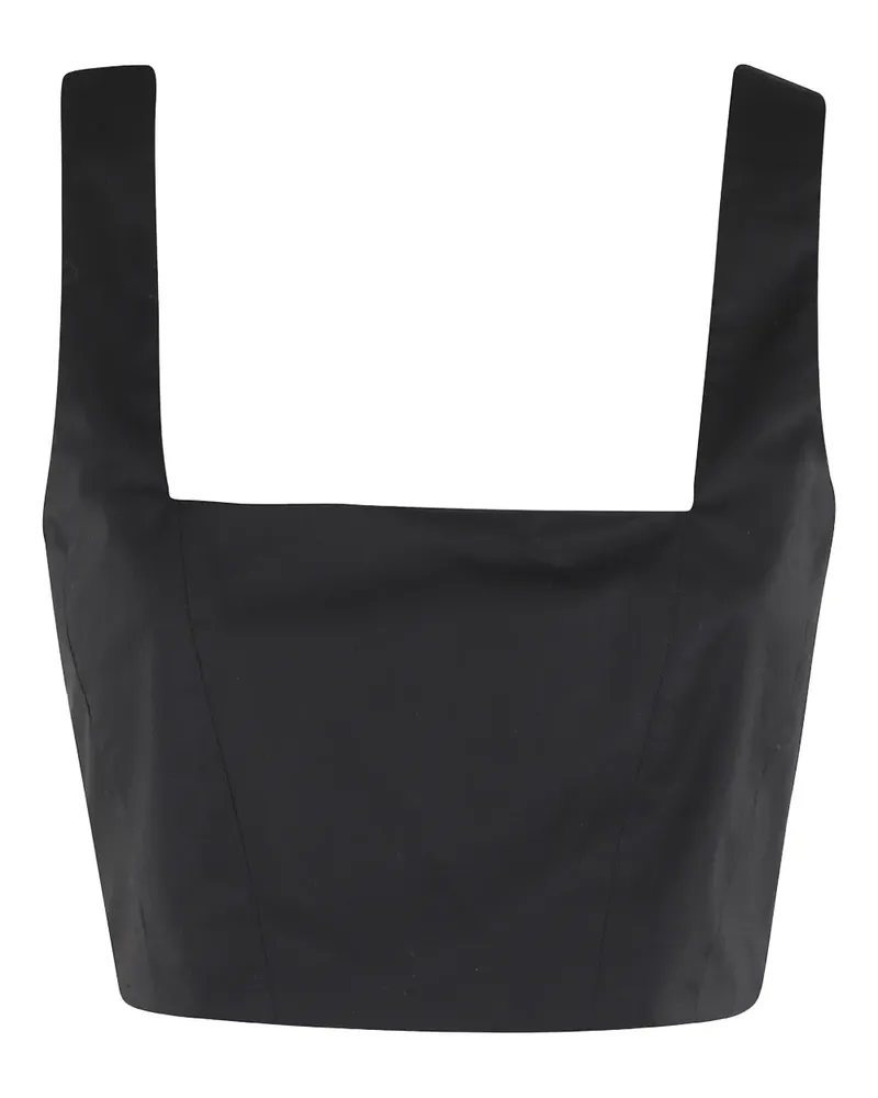 Federica Tosi Cropped-Top mit eckigem Ausschnitt - Schwarz Schwarz