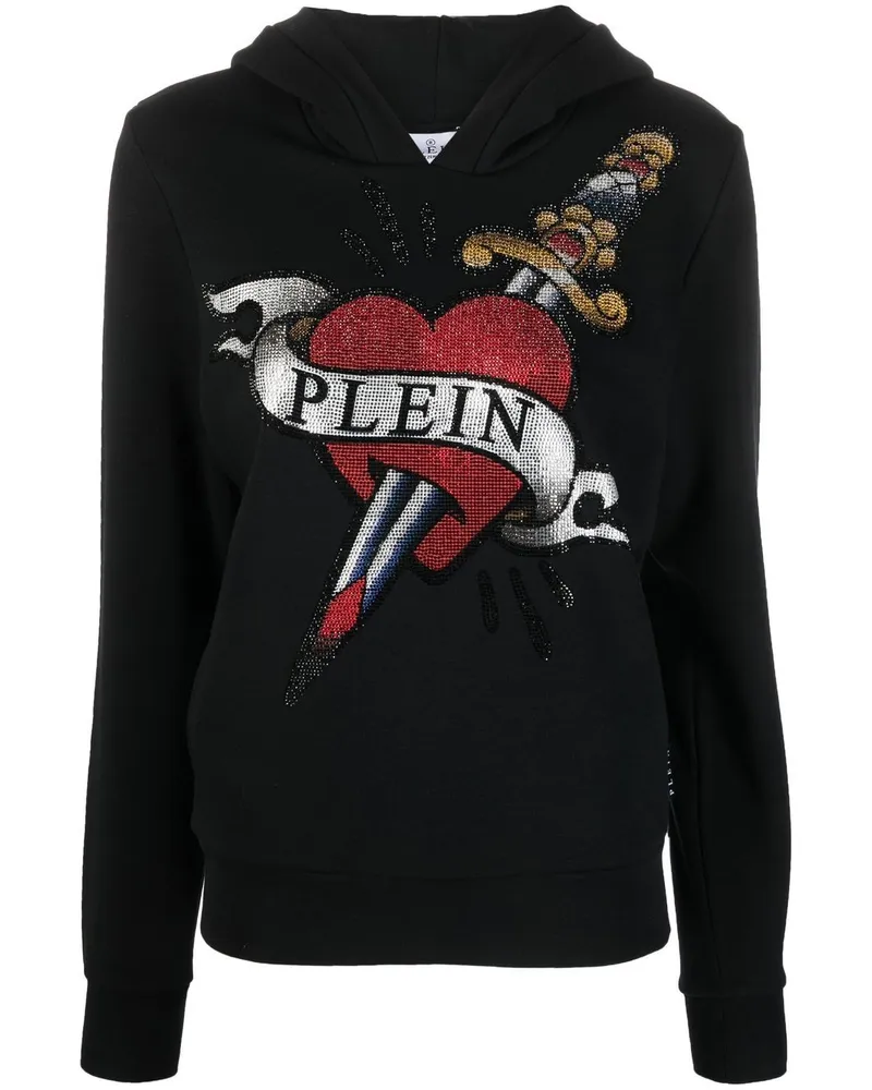 Philipp Plein Hoodie mit Kristallen - Schwarz Schwarz