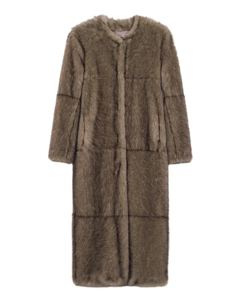 STAND Hilma Mantel aus Faux Fur - Braun Braun