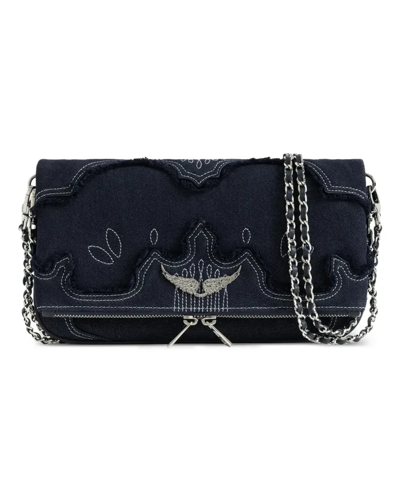 Zadig & Voltaire Rock denim clutch - Blau Blau