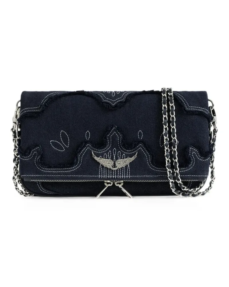 Zadig & Voltaire Rock denim clutch - Blau Blau
