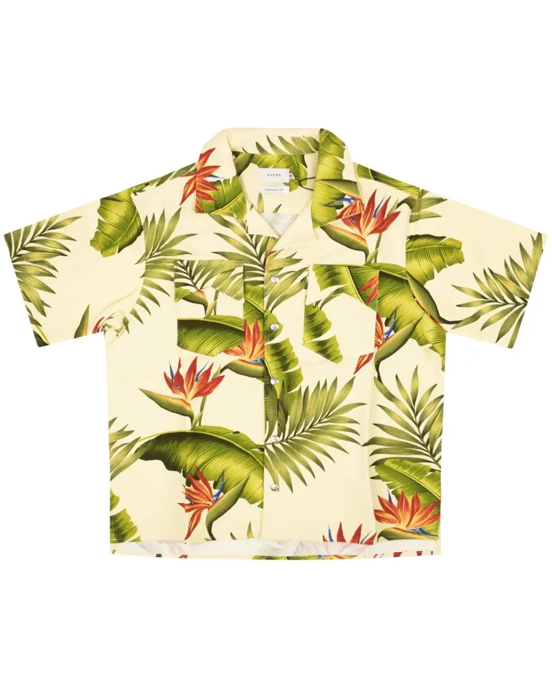 RHUDE Kurzärmeliges Hemd mit Print - Nude Nude