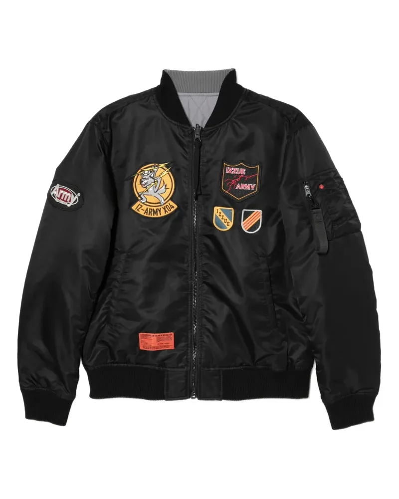 Izzue Jacke mit Logo-Patch - Schwarz Schwarz