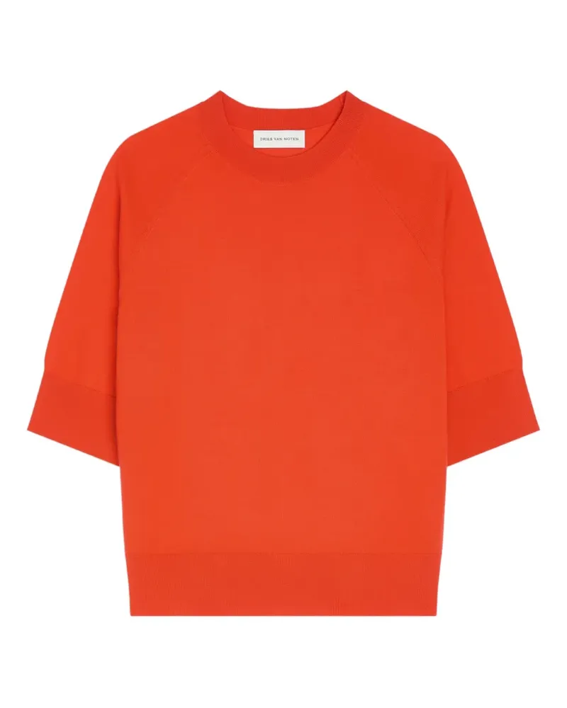 Dries van Noten Rotes Merino-Oberteil - Orange Orange