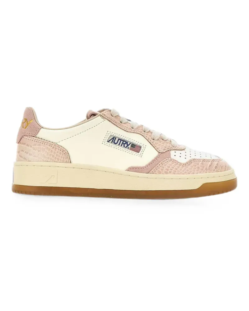 AUTRY Medalist Low crocodile-embossed sneakers - Nude Nude