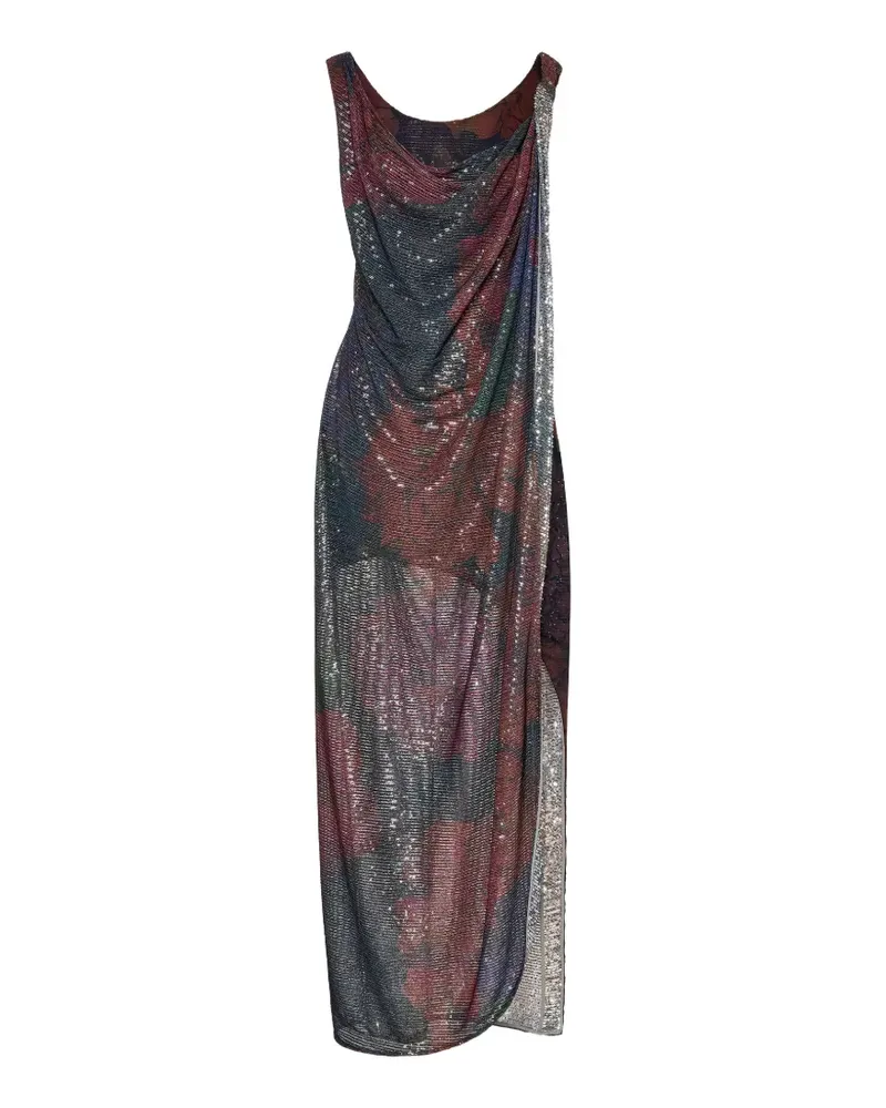 Maison Margiela sequin-embellished draped maxi dress - Blau Blau