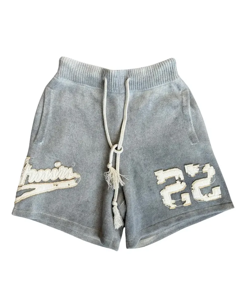 Amiri distressed cashmere shorts - Grau Grau