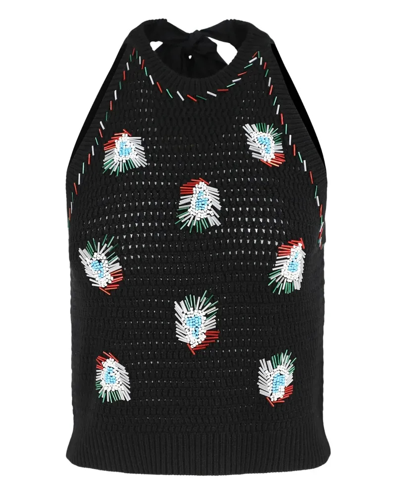 Hellessy Neckholder-Top mit Perlen - Schwarz Schwarz