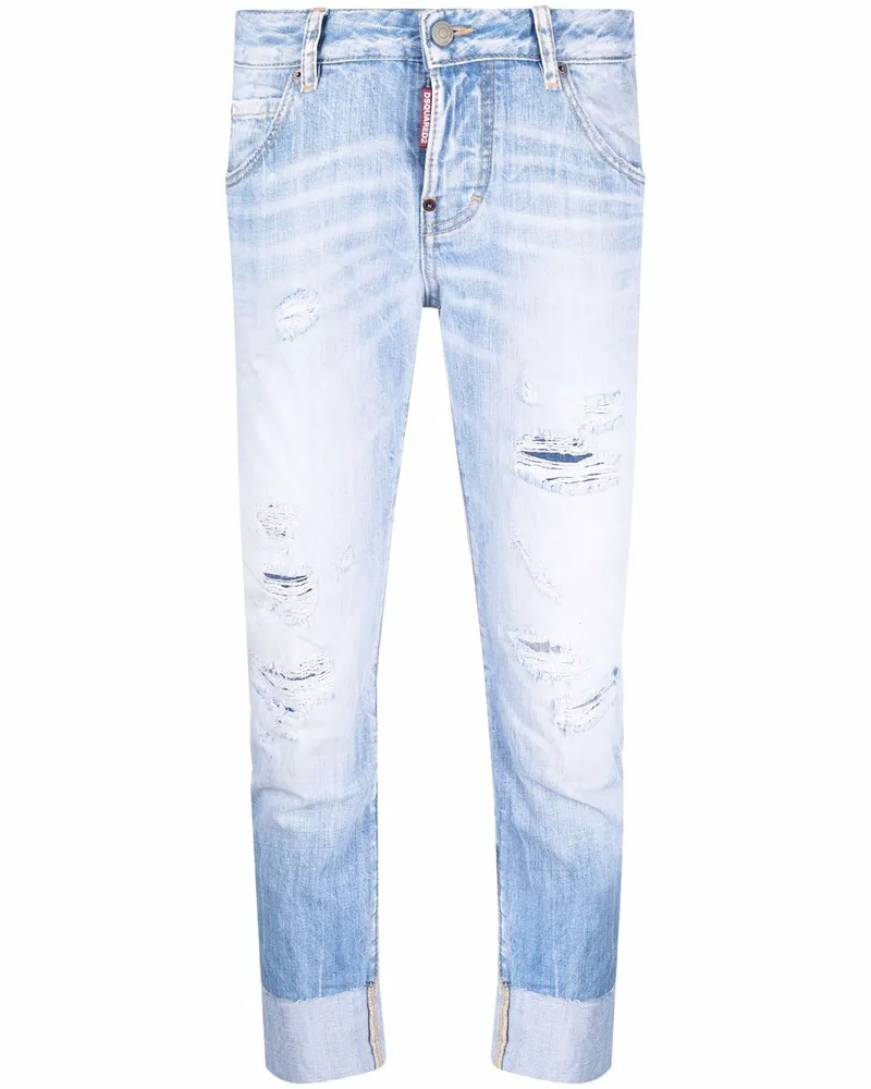 Dsquared2 Cropped-Jeans im Distressed-Look - Blau Blau