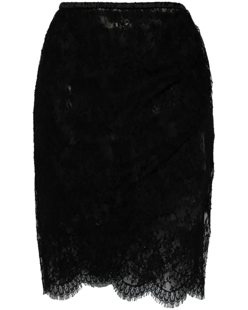 Saint Laurent Minirock aus Spitze - Schwarz Schwarz