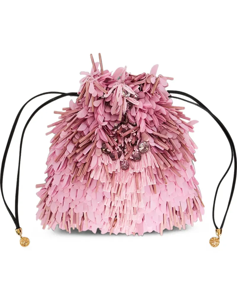 La DoubleJ Dustbag pochette embroidered - Rosa Rosa