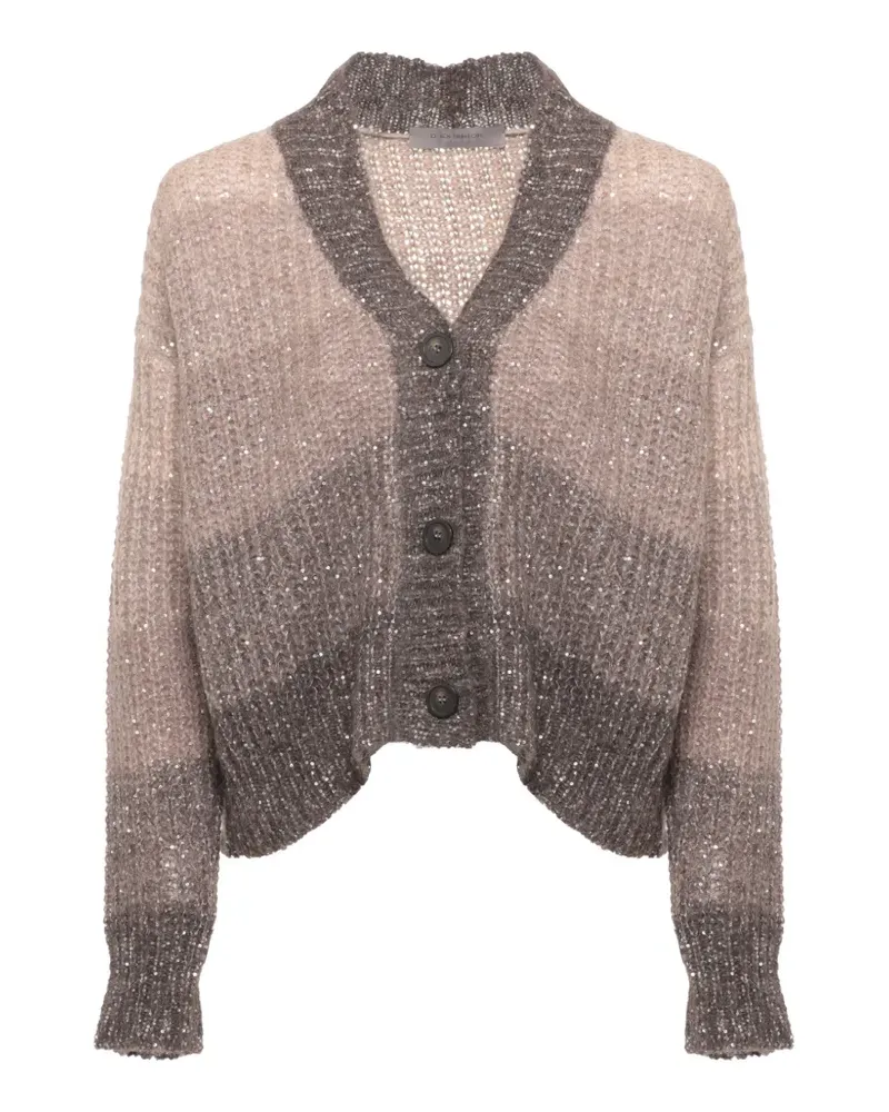 D.EXTERIOR Cardigan mit Pailletten und Dégradé-Effekt - Grau Grau