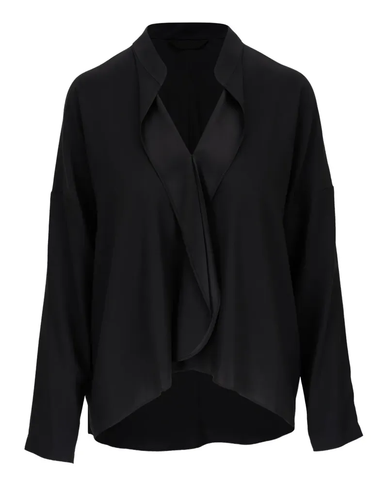 Zero + Maria Cornejo Bluse mit drapiertem Kragen - Schwarz Schwarz