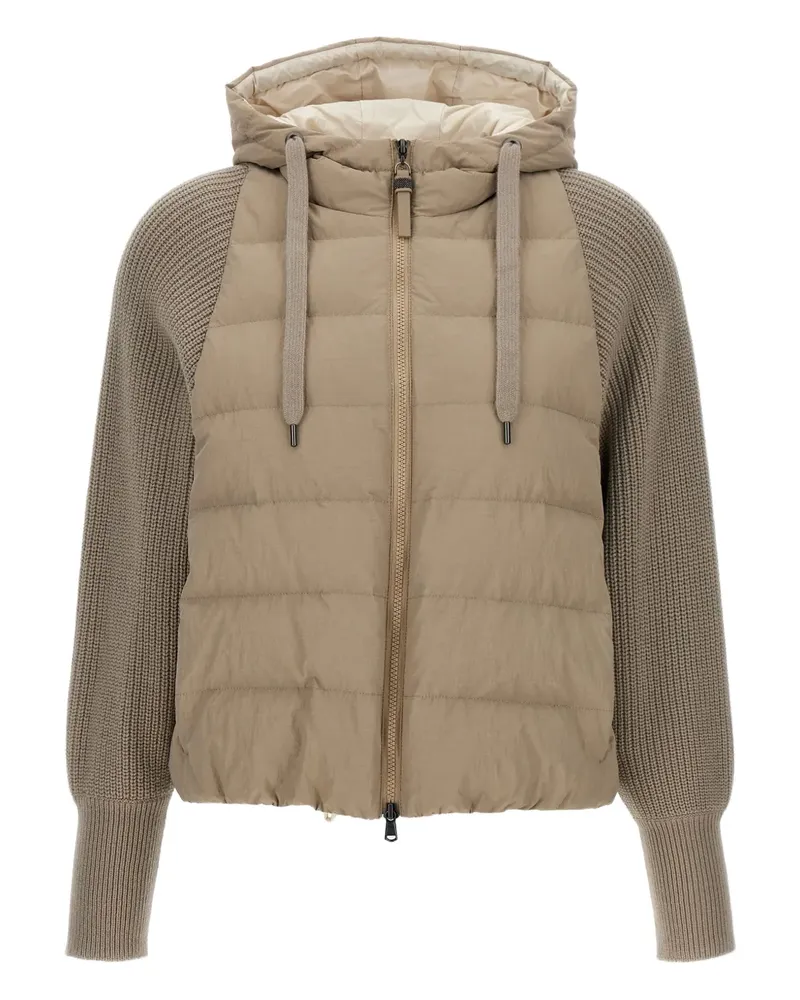 Brunello Cucinelli Steppjacke mit Kapuze - Nude Nude